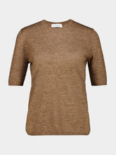 Gabriela Hearst Chryse Knit T-Shirt in Chestnut Cashmere Silk