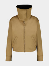 Courrèges Taupe Cotton Canvas High-Collar Jacket