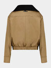 Courrèges Taupe Cotton Canvas High-Collar Jacket