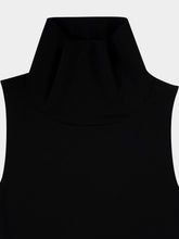 Courrèges Black High-Collar Crepe Maxi Dress