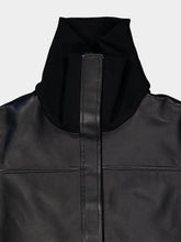 Courrèges Black High Collar Leather Jacket