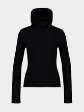 Courrèges Black High Collar Merino Wool Sweater