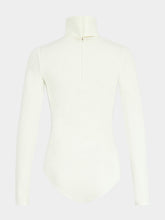 Courrèges Heritage White Jersey Mockneck Bodysuit
