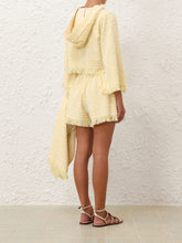 Zimmermann Yellow Cream Coco Towelling Hooded Top