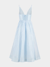 Zimmermann Mint Silk-Linen V-Neck Midi Dress