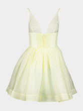 Zimmermann Lemon Silk-Linen V-Neck Mini Dress