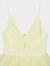 Zimmermann Lemon Silk-Linen V-Neck Mini Dress