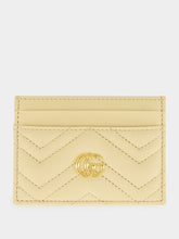 Gucci Light Yellow GG Marmont Leather Card Case