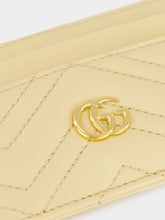 Gucci Light Yellow GG Marmont Leather Card Case