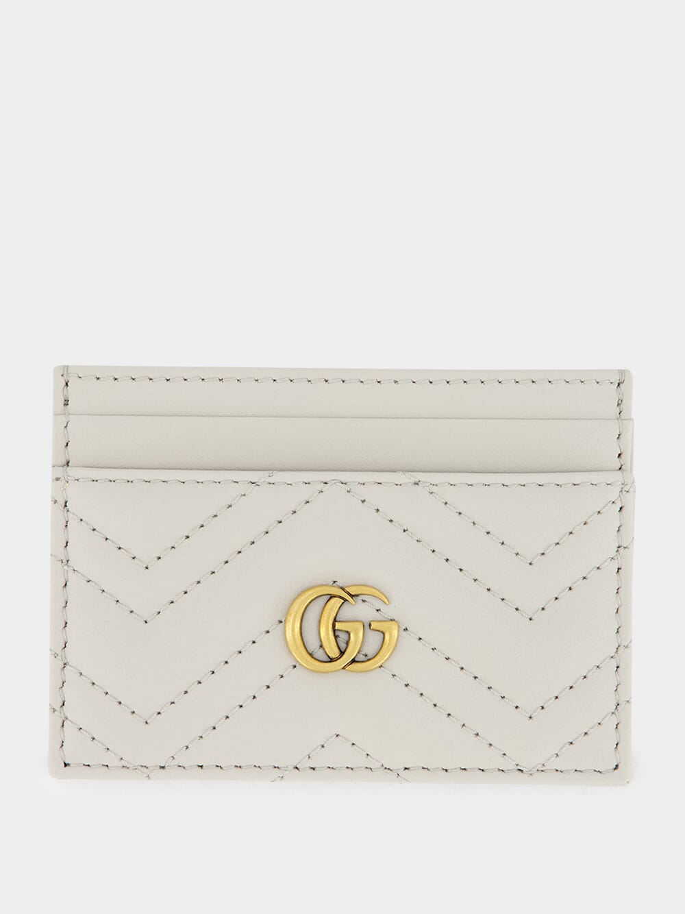 Light Grey GG Marmont Matelassé Card Case