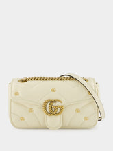 Gucci Small GG Marmont White Leather Bag