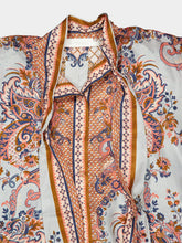 Zimmermann Blue Paisley Flora Aster Silk Blouse