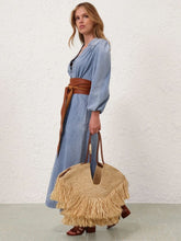 Zimmermann Natural Goldentime Medium Raffia Fringe Tote