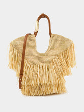 Zimmermann Natural Goldentime Small Raffia Fringe Tote