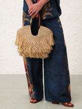 Zimmermann Natural Goldentime Small Raffia Fringe Tote