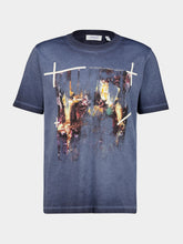 Off-White Blue Graphite Ripped Narciso Cotton T-Shirt