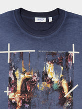 Off-White Blue Graphite Ripped Narciso Cotton T-Shirt