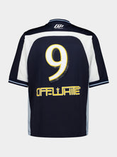 Off-White Blue T-Shirt V-Neck Soccer Cotton