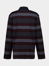 Off-White Blue Graphite Striped Stroke OW Cotton Polo
