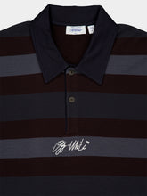 Off-White Blue Graphite Striped Stroke OW Cotton Polo