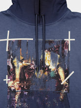 Off-White Blue Graphite Ripped Narciso Hooded Sweatshirt