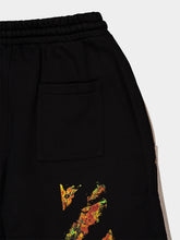 Off-White Black and Beige Spices Arrow Overlap Sweatshorts