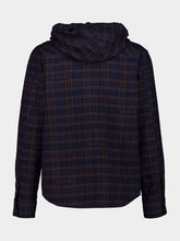 Off-White Blue Graphite Hooded Check Flannel Shirt