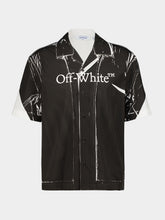 Off-White Black and White Negative Bookish Bowling Shirt