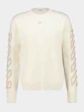 Off-White Cream Fuzzy Arrow Wool Sweater