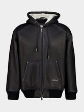 Off-White Black Half Arrow Shearling Leather Jacket
