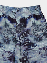 Off-White Blue Printed Viscose Bowling Shorts
