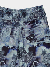 Off-White Blue Printed Viscose Bowling Shorts