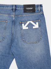 Off-White Light Medium Blue Relaxed Fit Jeans