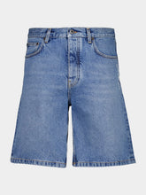 Off-White Light Blue Half Arrow Denim Shorts