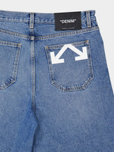 Off-White Light Blue Half Arrow Denim Shorts