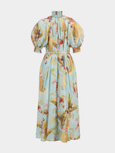 Zimmermann Aqua Palm Floral Billow Maxi Dress