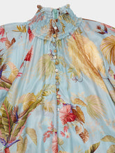 Zimmermann Aqua Palm Floral Billow Maxi Dress