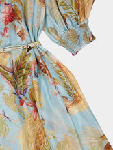 Zimmermann Aqua Palm Floral Billow Maxi Dress