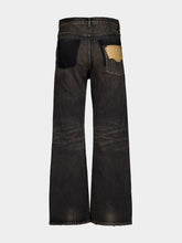 Maison Mihara Yasuhiro Black Vintage-Wash Flared Denim Jeans