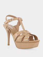 Saint Laurent Dark Pink Tribute Patent Platform Sandals