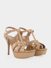 Saint Laurent Dark Pink Tribute Patent Platform Sandals