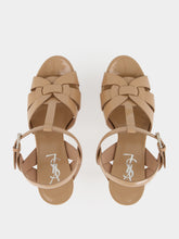 Saint Laurent Dark Pink Tribute Patent Platform Sandals