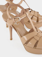 Saint Laurent Dark Pink Tribute Patent Platform Sandals