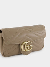 Gucci Taupe Leather GG Marmont Super Mini Bag