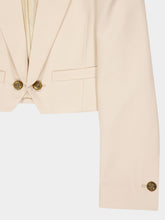 Zimmermann Cream Cropped Hypnotic Wool Blazer