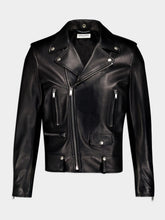 Saint Laurent Plunged Lambskin Motorcycle Jacket
