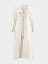 Zimmermann Cream V-Neck Midi Dress with Daisy Buttons