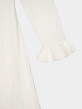 Zimmermann Cream V-Neck Midi Dress with Daisy Buttons