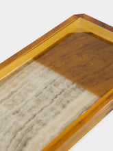 Reflections Copenhagen Amber and Clear Shadow Crystal Tray
