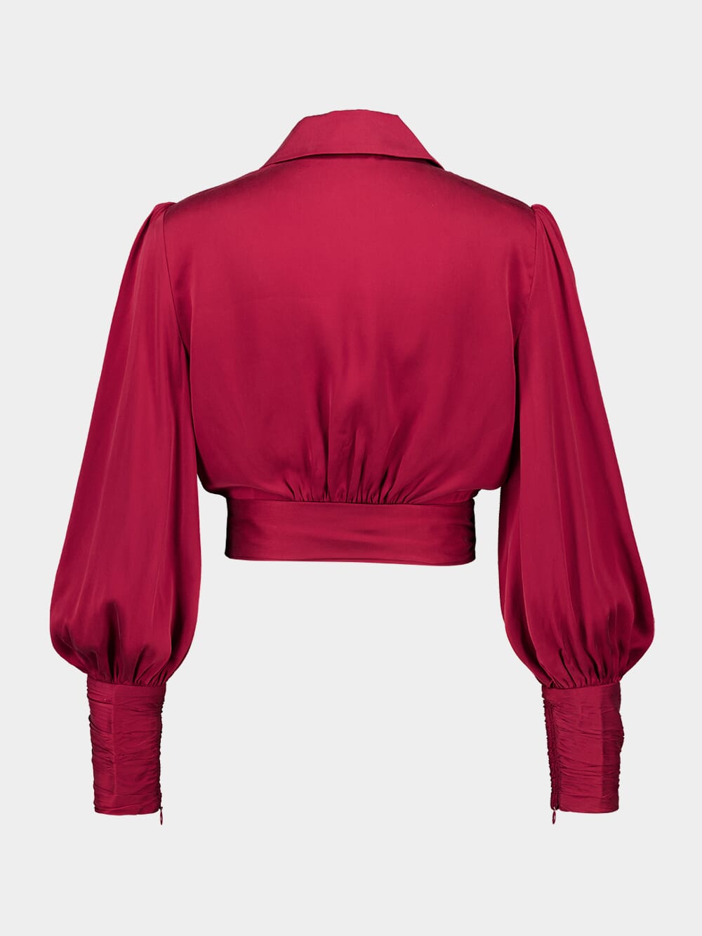 Deep Pink Silk Wrap Cropped Top